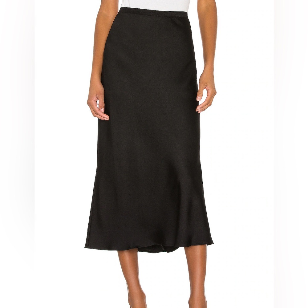 Anine Bing Black Silk Slip Skirt